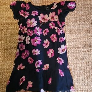 Dkny Navy Floral Sundress with Flutter Sleeves for Wedding Guest Feminine Flirty